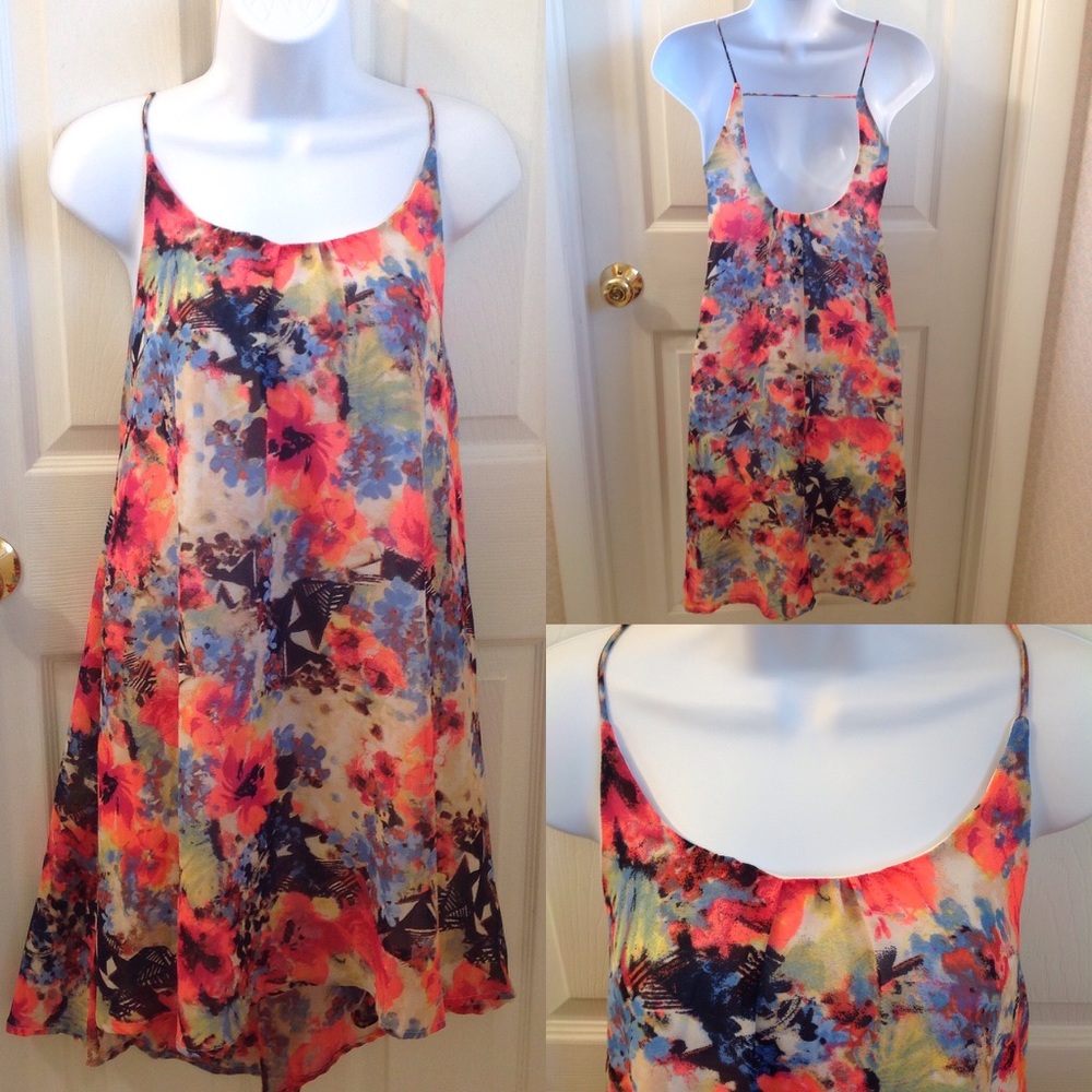 Truth NYC Multi Floral Abstract Slip Dress – Size M